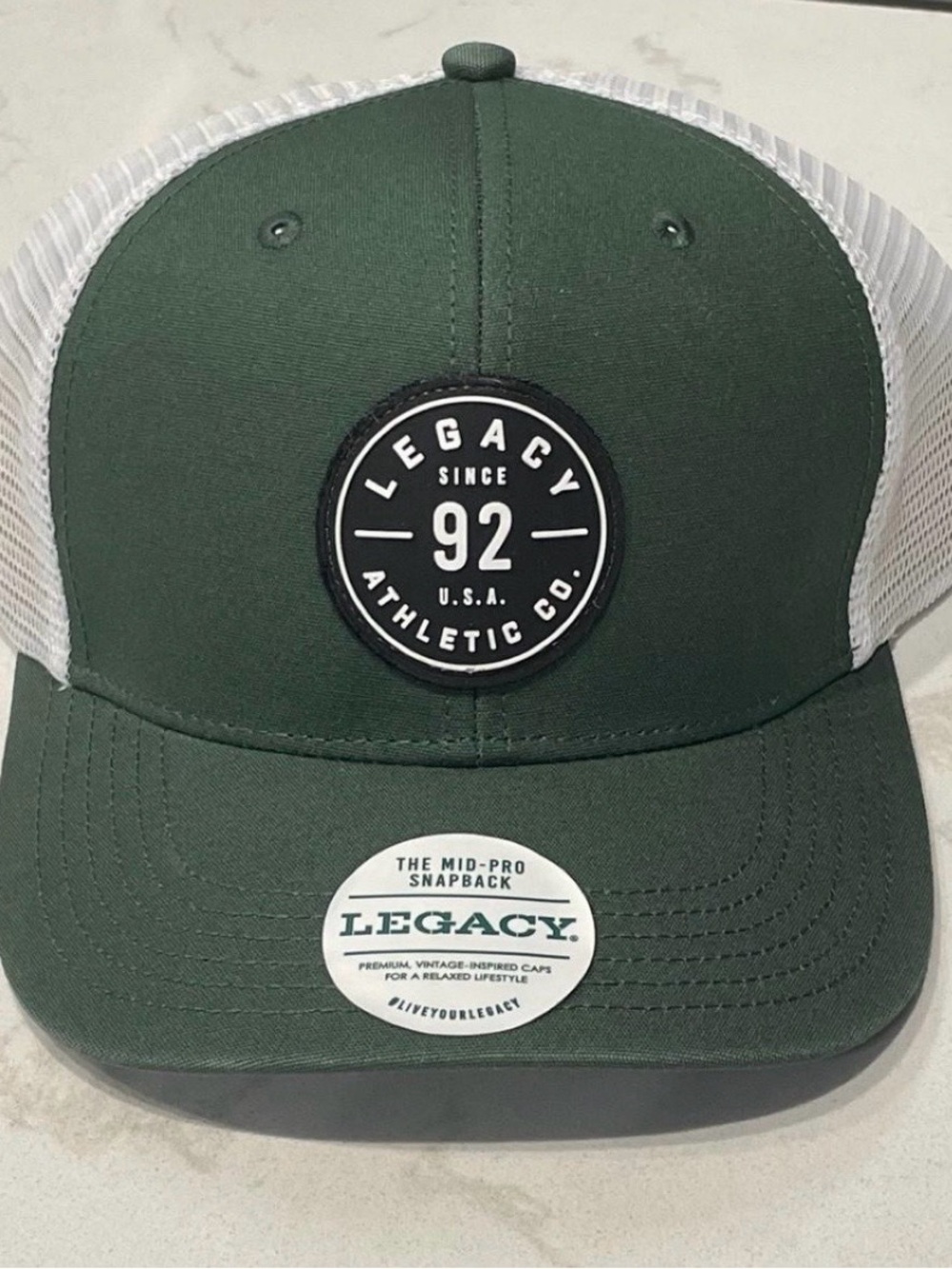 Legacy Green & White Snapback Hat